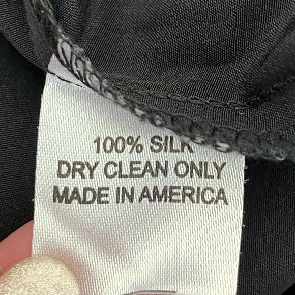 Amanda Uprichard 100% Silk Color Block Fuchsia Black Shift Dress Sz M - Picture 5 of 7